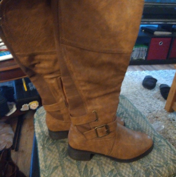 Size 7.5 nature's breeze brown suede riding boots - Picture 1 of 1